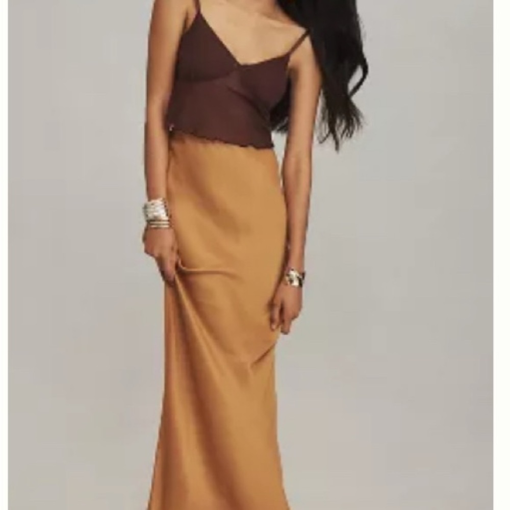 Anthropologie Tilda Maxi Slip Skirt